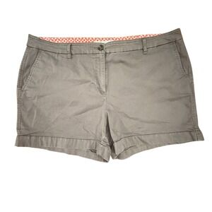 Boden Gray Chino Shorts Everyday Casual Comfort Pockets Women's Size US 14